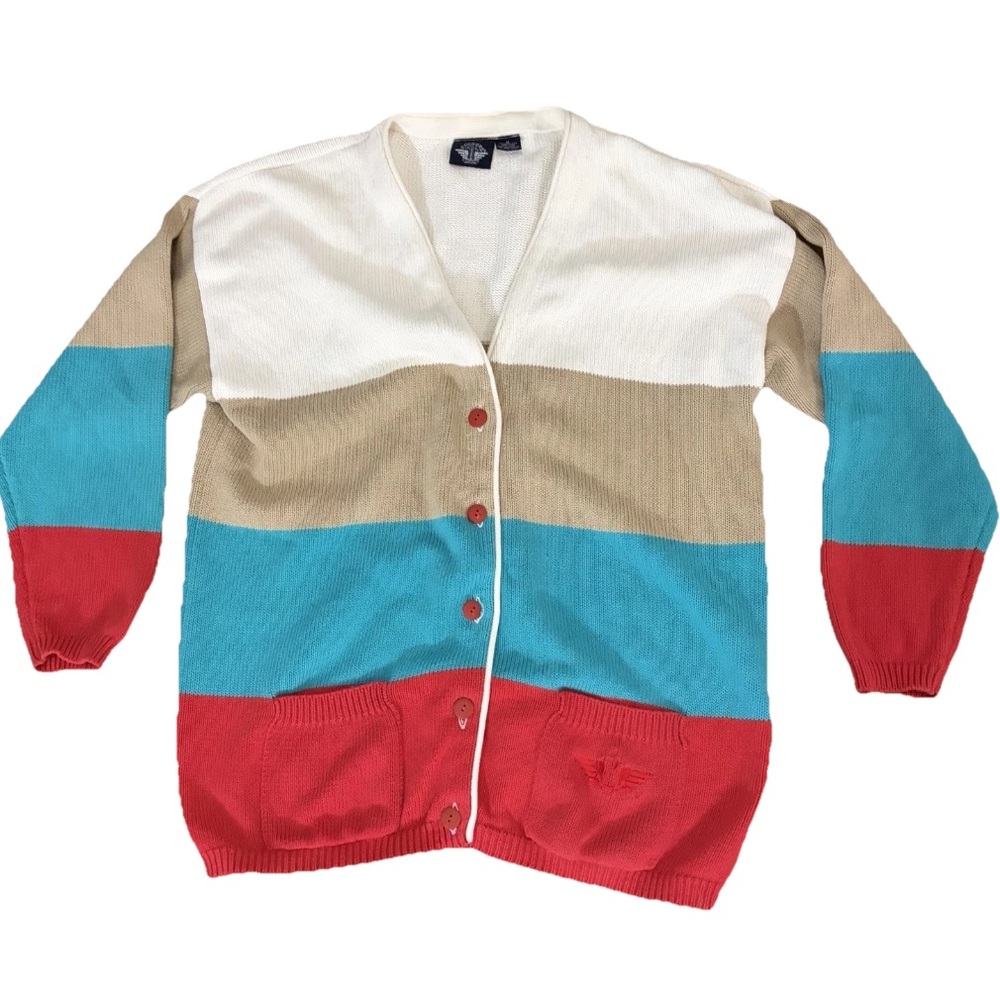 Dockers Vintage 90’s Cardigan women’s Button up relaxed fit sweater medium